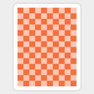 Orange and Peach Checkered Pattern Sticker